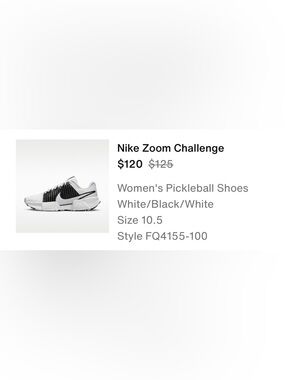 Nike Zoom Challenge Pickleball Sneakers - White/Black (Women’s)